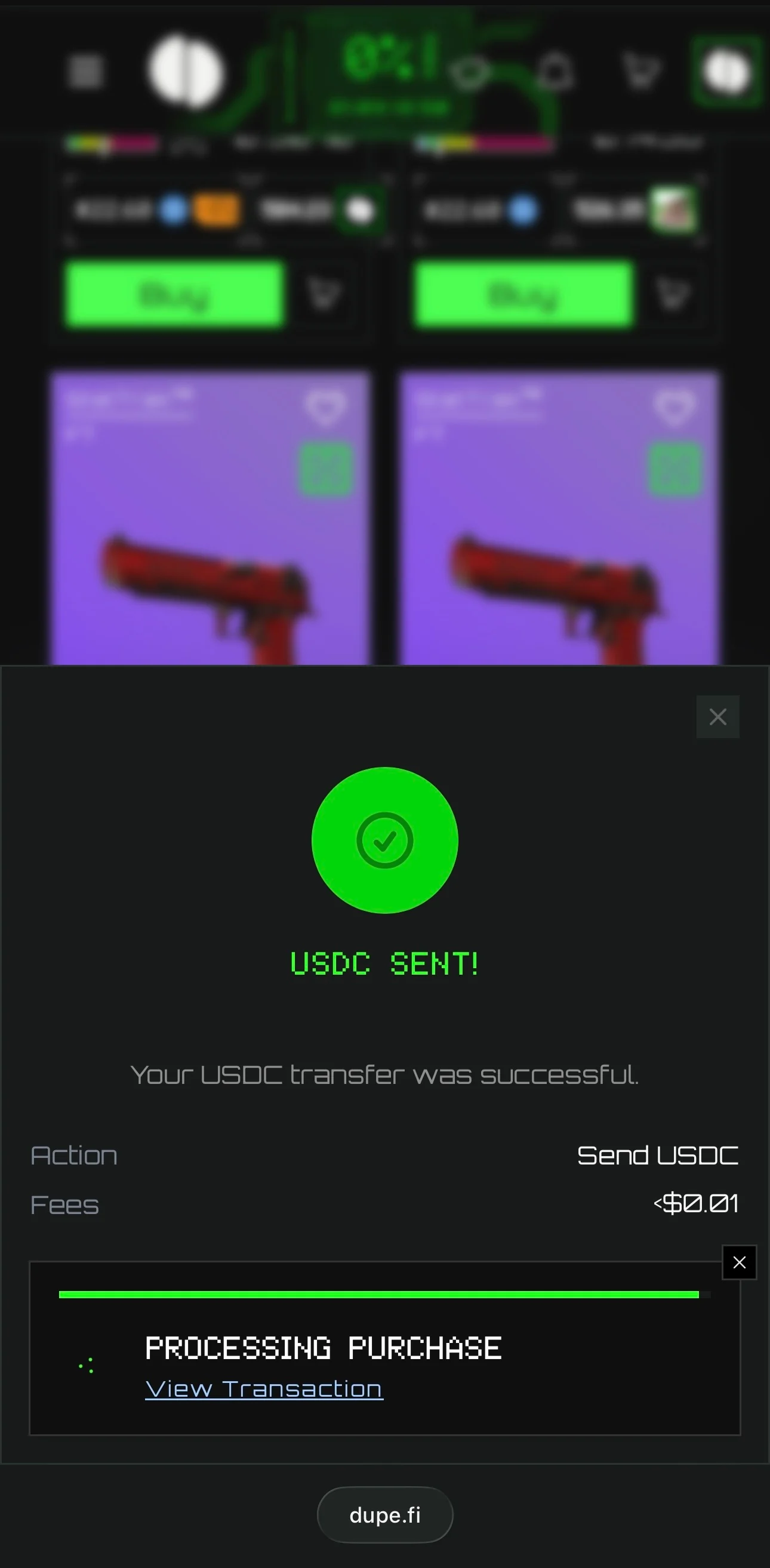 recieve usdc