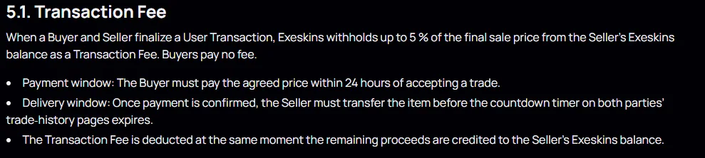Section 5.1 of the Exeskins terms, where the 5 percent ceiling is written down