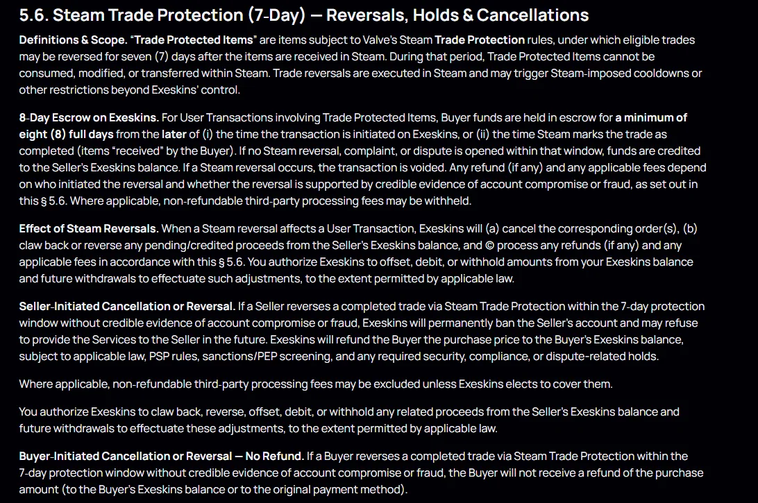 Section 5.6, where the eight day escrow and its start conditions are set out