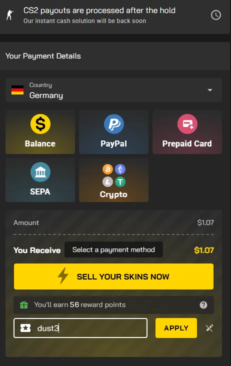 The platform advancing its own money against Valve's seven-day window